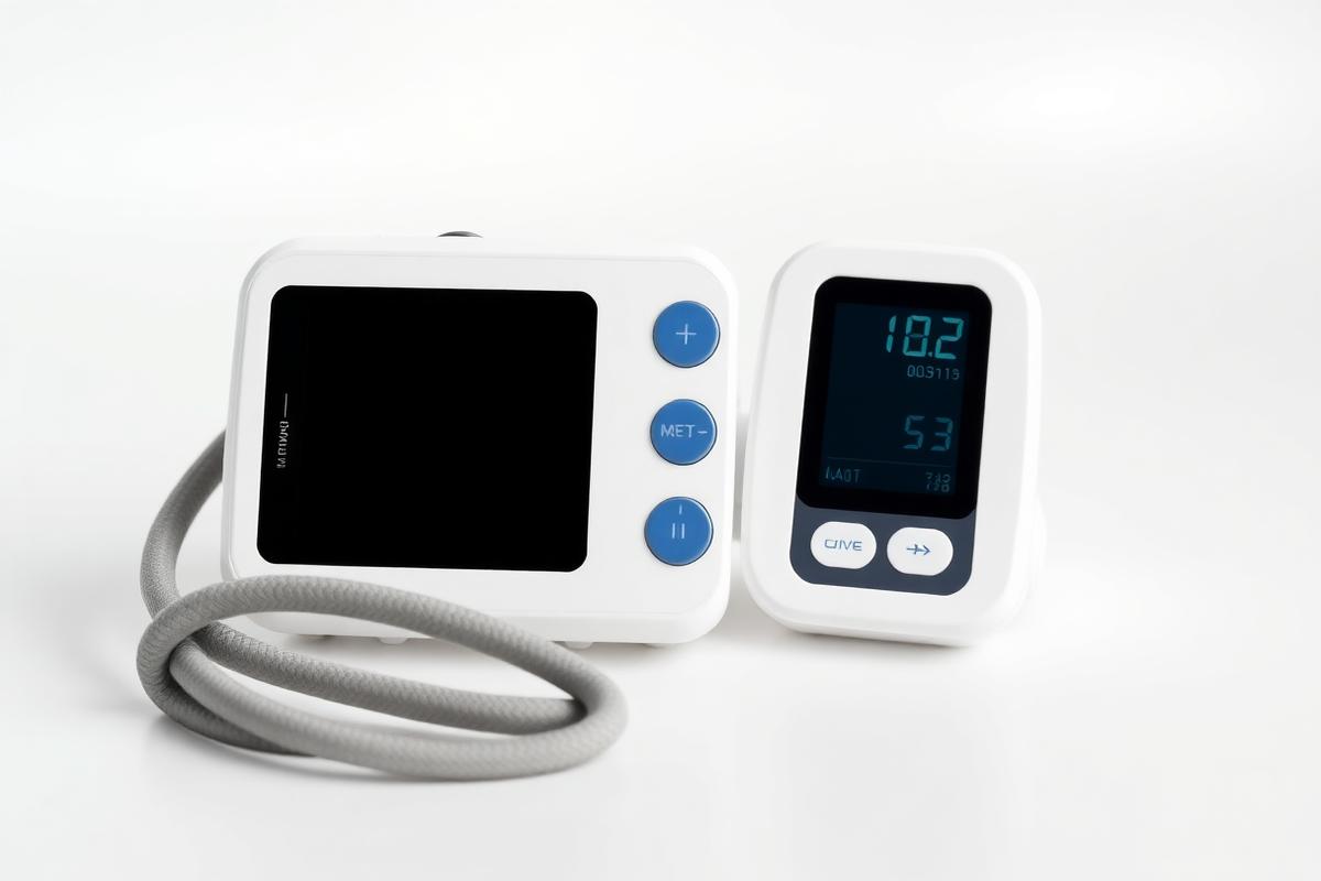 Digital blood pressure monitor with arm cuff for home monitoring