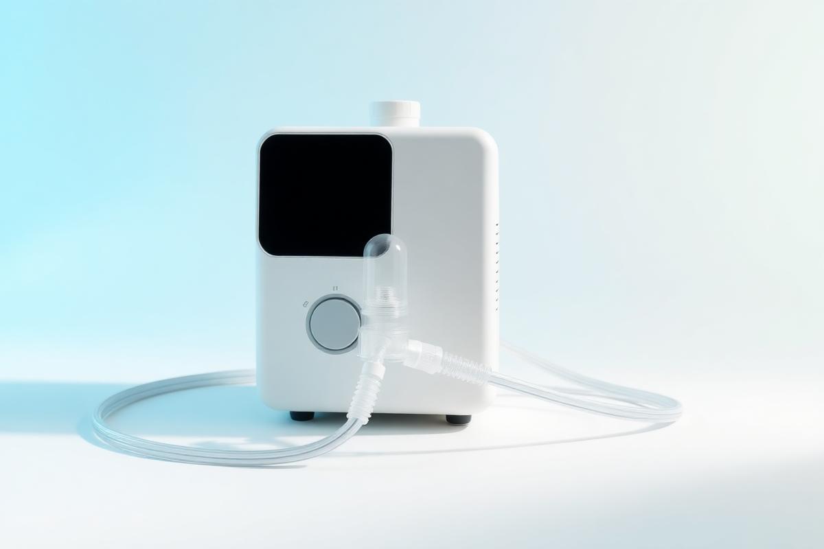 Compressor nebulizer machine with mask and tubing for home respiratory therapy
