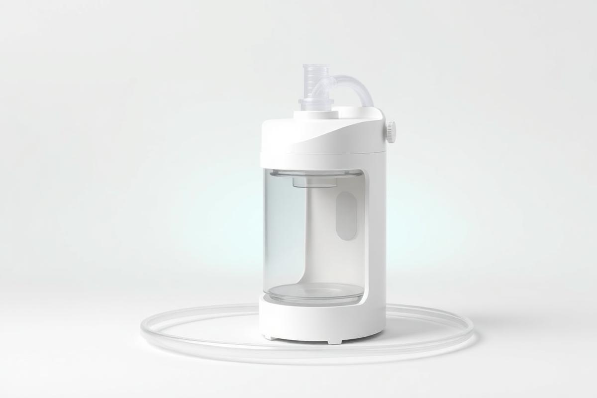 Portable medical suction machine with collection jar and tubing for home care